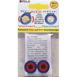 Rela Innovativ Rela Toilettensitz-Stoppeinsätze, um ein Verrutschen des Toilettensitzes um 6 mm bis 8 mm zu verhindern