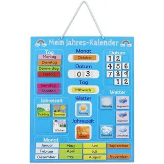 Kalender Tafel für Kinder Lerntafel Jahreszeiten Uhr Magnet Spiel Lernuhr