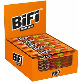 BiFi Original Salami Sticks – 40er Pack (40 x 20g) – Wurst Snack To Go - Luftgetrocknet Fleisch & Wurstwaren Paket - Salami mit Pfeffer, Koriander und Knoblauch - Ideale Knabberbox - Wurstpaket