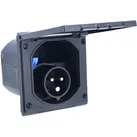 as - Schwabe Camping CEE-Caravan-Einspeisungsstecker – 230 V / 16 A Outdoor Anbau-Stecker mit Klappdeckel – 3-poliger Stecker für Wohnwagen – Außenbereich – IP44 – Made in Germany – Schwarz I 61493