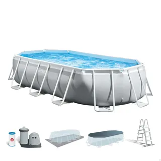Oval Pool Set 503 x 274 x 122 cm inkl. Filterpumpe 26796