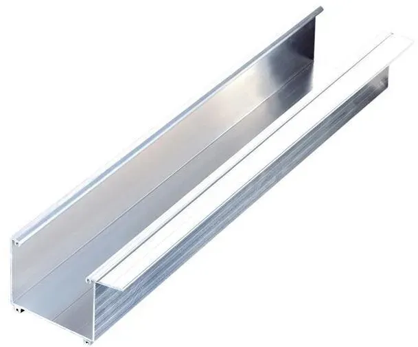 Kastenrinne 90 mm aus Aluminium – silber pressblank 4100 mm