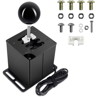 Palumma USB Gear Shifter, PC USB Simulation Game H Gear shifter for Logitech G29 G27 G25 G920, for T300RS/GT steering wheel (7R/black)
