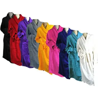 Bademantel Uni Microfaser Saunamantel Morgen Mantel Damen & Herren v. Modelle Farbe: Pink Größe: L/XL - Rosa - L/XL