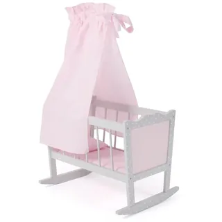 Bayer Chic 2000 CHIC2000 Puppenwiege, Wiege für Puppen, Puppenbett, Puppenmöbel, Puppenzubehör, Puntos grau