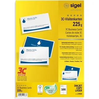 Sigel Visitenkarten LP850 satiniert weiß 225 g/qm