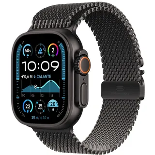 GPS 49 mm Titangehäuse schwarz, Milanaise Armband schwarz M