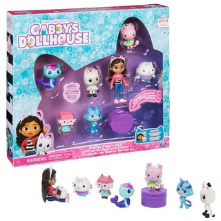 Gabby‘s Dollhouse, Figuren Geschenkset, Gabby mit 6 Katzenfiguren und 1 Cat Delivery Überraschungsbox, geeignet für Kinder ab 3 Jahren