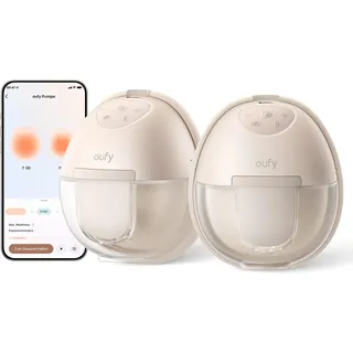 eufy Security Tragbare Milchpumpe S1, Hands-Free Elektrische Milchpumpe mit Wärmefunktion, App Steuerung, Anpassbarer Smart Rhythmus, Krankenhausqualität Saugkraft, Mobil, Auslaufsicher Superleise