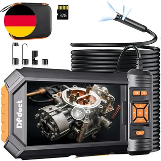Endoskopkamera Mit Licht, 10M Dual Lens Endoskop 5,0 Zoll IPS Bildschirm Inspekt