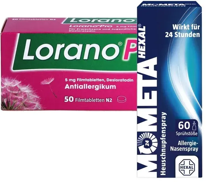 LORANOPRO 5 mg Filmtabletten 50 St. + MOMETAHEXAL Heuschnupfenspray 50μg/Spr.60 Spr.St.