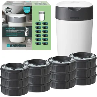 TOMMEE TIPPEE Twist & Click Windeleimer weiß inkl. Nachfüllkassette 12 Stück