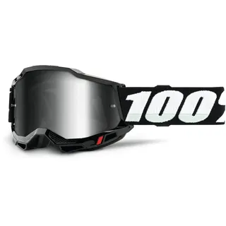 100% Accuri 2 Silo Crossbrille verspiegelt Schwarz/Weiß Silber Verspiegelt