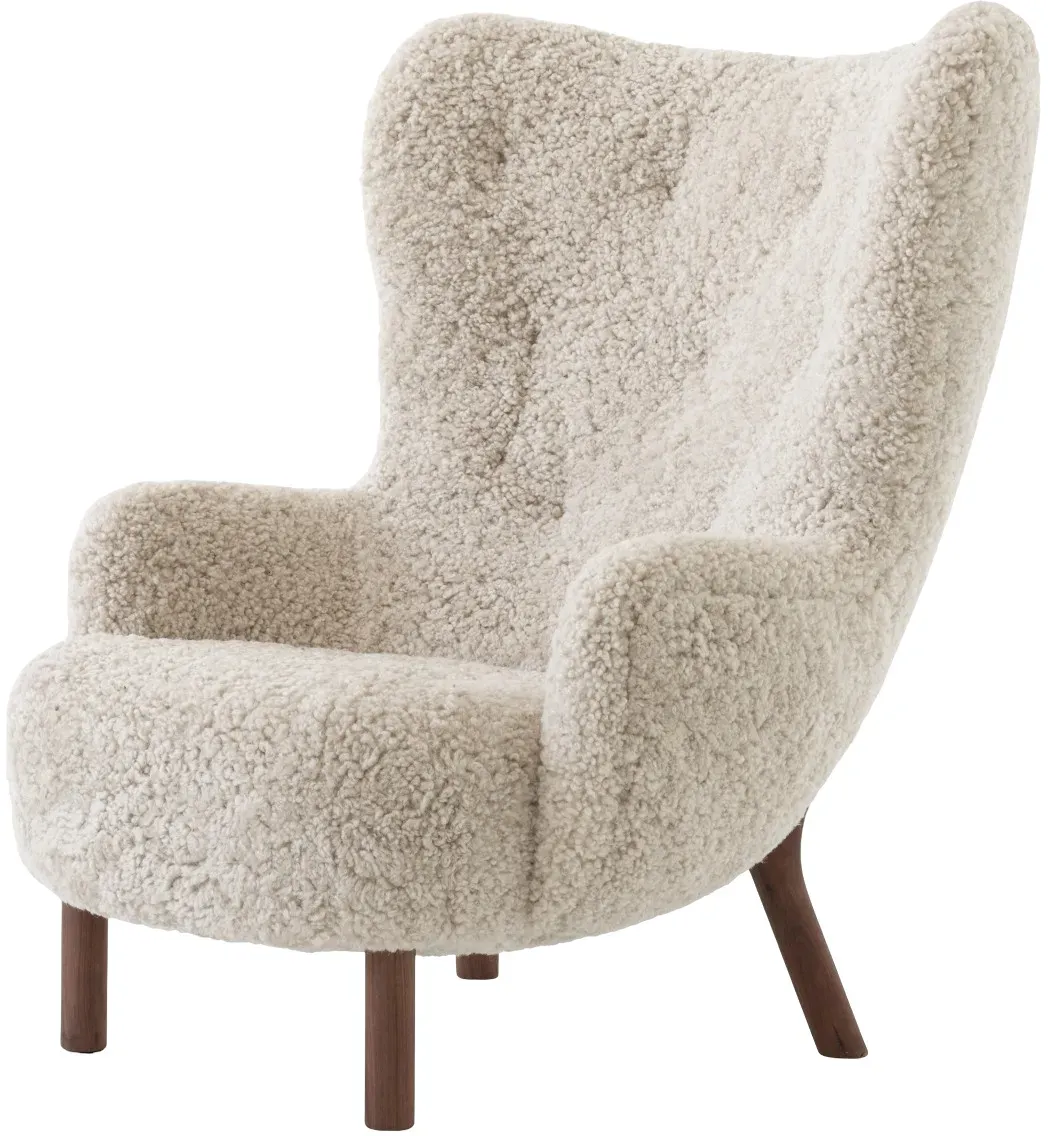 &Tradition Petra VB3 Sessel, walnuss geölt / sheepskin moonlight