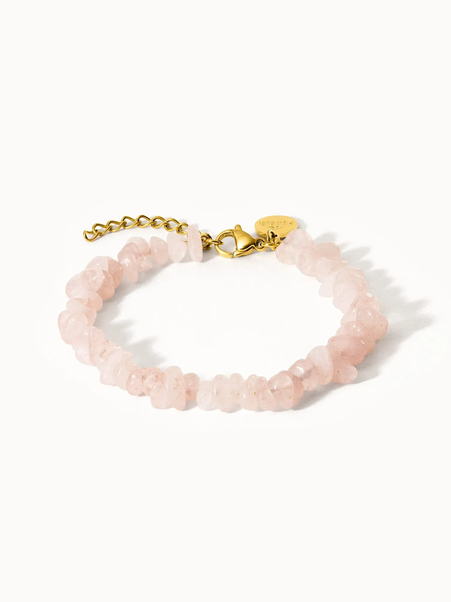 PURELEI Rosenquarz Armband, verstellbare Länge