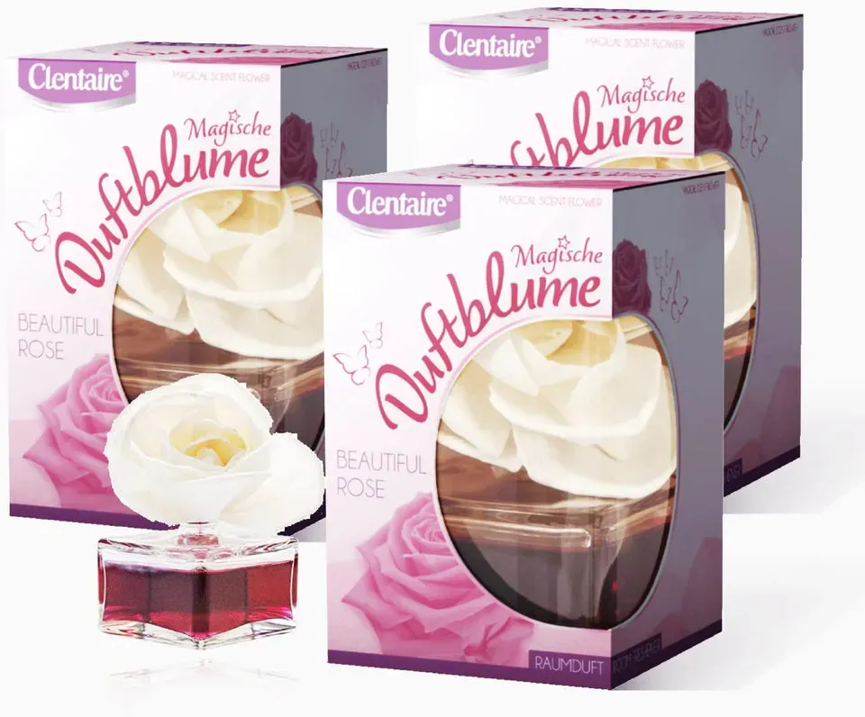 CLENTAIRE Raumduft 3 x 75ml Beutiful Rose