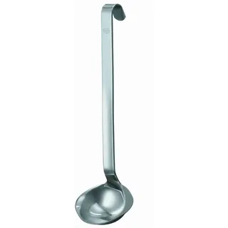 Rösle Soßenlöffel RÖSLE, silber (edelstahlfarben), B:6,5cm H:5,5cm, Edelstahl 18/10, Kochlöffel, Saucenkelle mit Hakengriff, Edelstahl 18/10, spülmaschinengeeignet
