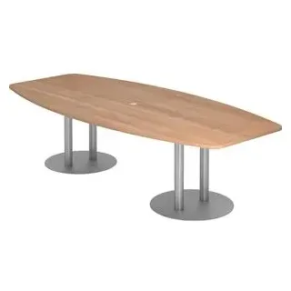 Hammerbacher Konferenztisch KT28S nussbaum Tonnenform 280,0 x 85,0 - 130,0 x 74,0 cm