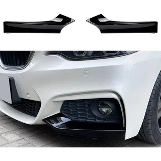 Frontstoßstange Seitenlippe Spoiler Abdeckung Frontstoßstange Spoiler Splitter für BMW 2er F22 F23 M235i M240i 220I 228I 230I M Sport 2014-2022 (Schwarz)