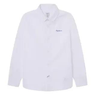 Pepe Jeans für Jungen. PB302646 Nace weißes Hemd (14años= 164cm), Lässig, Baumwolle, Langarm, Kinderbekleidung