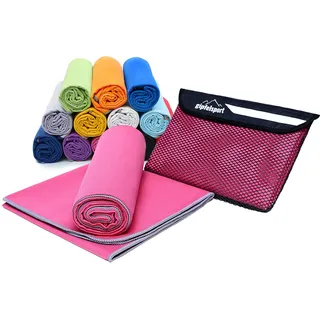 gipfelsport Mikrofaser Handtuch - Microfaser Handtücher Set, Strandtuch, Badetuch I groß, schnelltrocknend I für Sport, Beach, Reise, Outdoor, Camping I leicht, dünn, klein I 50x30cm I Fuchsia