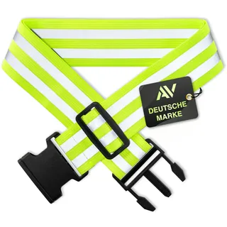 AVANA Reflektor Gürtel Reflektorgurt Reflektierender Sicherheitsgürtel Hohe Sichtbarkeit Reflektoren Gurt Reflexgurt Joggen Fahrradfahren Reflektorgürtel - Gelb