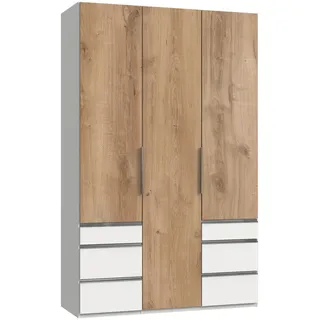 Level 150 x 236 x 58 cm Plankeneiche Nachbildung/weiß mit Schubladen