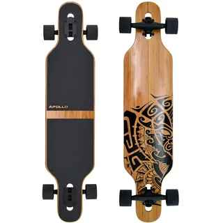 Apollo Longboard Tuvalu, Komplettboard, Twin-Tip Drop-Through Freeride Cruiser Board