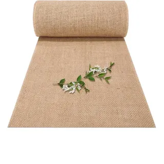 jissta Jute Tischläufer,30 * 1000cm Jute Tischläufer für rustikale Dekoration,gewebter Sackleinen-Stoff, Babyparty-Tischdecke,Bauernhaus Party, Kommunion, Rustikale Tisch Dekoration