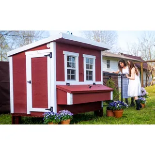 Großer Hühnerstall EZ Chicken Home 2,85m2 Rot hergestellt in EU