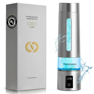 PUREPEBRIX H8000 Fortschrittlicher Wasserstoff-Wasserflaschengenerator, bis zu 12000 PPB, tragbarer alkalischer Wasserkrug, 3 Wasserstoffmodi, Platin-Iridium-Katalysator, wiederaufladbar, OLED-Display