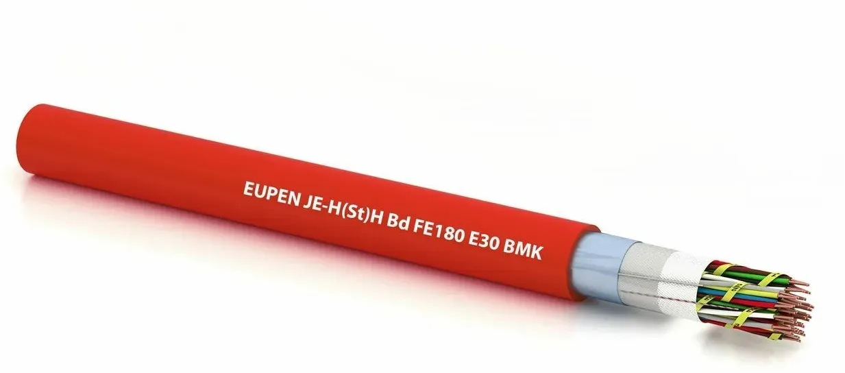 Eupen Brandmeldekabel JE-H(St)H FE180 E30 BMK 2x2x0,8, Schnittware, rot