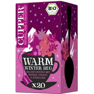 Cupper Bio-Früchtetee "Warm Winter Hug", 20 ungebleichte Teebeutel, umweltfreundlich, fair gehandelt