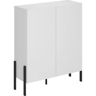 INOSIGN Kommode »Jukon, Breite 110 cm, moderne grifflose Hochschrank, 2Türen«, Highboard mit viel Stauraum, push-to-open-Funktion weiß