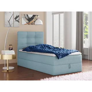 Sofnet Boxspringbett Best Mini mit Bettkasten und Matratzentopper - Einzelbett mit Bonell-Matratze und Topper, Polsterbett, Bett, Schlafzimmer Betten, Boxspringbetten