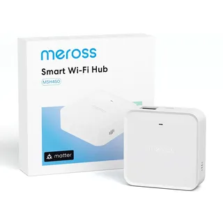 Meross Matter MSH450 | 110 dB Alarm & Ethernet-Port | Unterstützt Rauchmelder, Fenster-/Türsensor, Wassersensor, Temp./Feuchtesensor | kompatibel mit Apple HomeKit, Alexa und Google Home
