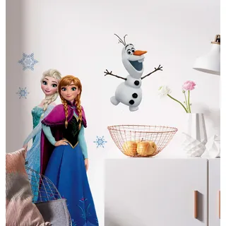 KOMAR Frozen Wandtattoo mit Anna und Elsa - Größe 50 x 70 cm, Disney Wandsticker für das Kinderzimmer, Eiskönigin, Aufkleber, Dekoration, Mädchen