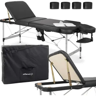 Habys Adele 3 Zonen | Massageliege Klappbar Kosmetikliege Massagetisch | Höhenverstellbar Tragebares | Schwarz | 185x60 cm - Schwarz
