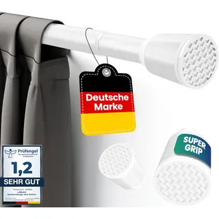 LOBUX LOBUX® - Gardinenstange ohne bohren [weiß, 210-300cm] – Teleskopstange Vorhang ausziehbar – Duschstange ohne bohren – Vorhangstange, Duschvorhangstange, Kleiderstange, Klemmstange Katzennetz