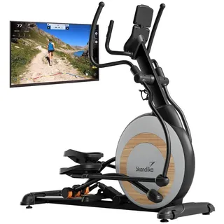 Skandika Crosstrainer Carbon P26-S/P30-S | Ellipsentrainer für zuhause, mit Steigung, bis 150 kg, 32 Widerstandsstufen, Bluetooth, App kompatibel | Fitnessgerät, Trainingsgerät für Ausdauertraining