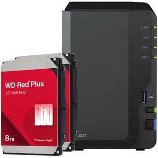 Synology DS223 NAS System 2-Bay inkl. 2x WD Red Plus