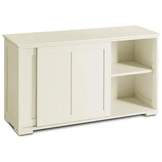 KOMFOTTEU Sideboard Küchenschrank Wohnzimmerregel, Unterschrank mit Schiebtüren weiß