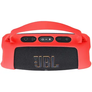 Hzycwgone Silikonhülle für JBL Charge 5 Wi-Fi Kabelloser Lautsprecher/Charge 5 Tragbarer Bluetooth-Lautsprecher,für JBL Charge 5 Wi-Fi/Charge 5 Tragetasche Haut Umhängetasche Zubehör(Rot)