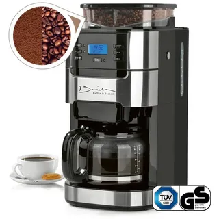 Barista Kaffeemaschine Mahlwerk 900W Edelstahl/Schwarz 12 Tassen Permanentfilter
