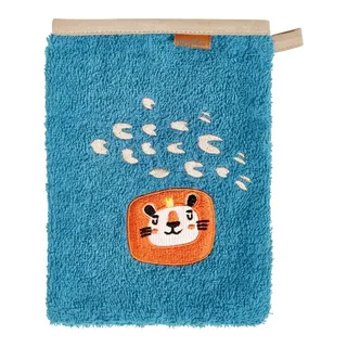 Playshoes Bademantel "Frottee-Waschhandschuhe Dschungel" in Blau | Gr.: onesize