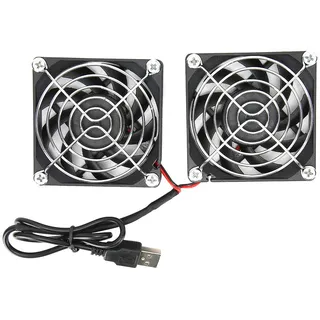 CCYLEZ 70 mm Gehäuselüfter,3D Drucker Lüfter Die Kabellänge beträgt ca. 45cm, 5 V USB Doppelventilator Für PC/TV box/receiver/AV cabin//router