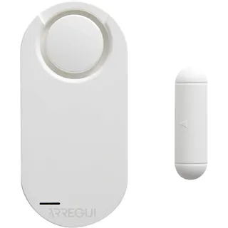 ARREGUI Al011 Alarmanlage fürs Haus, Wohnung, Büro, Schrank, Garage oder Wohnmobil Fensteralarm Türalarm mit Sensor Alarmanlage mit Fernbedienung Fenster oder Tür Alarm mit Sirene weiß