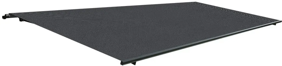 Kassettenmarkise 4 m breit, mit Vollkassette, Stoff Anthrazit, ohne Volant, mit manuellem Kurbel-Antrieb, 1500 x 4000 mm