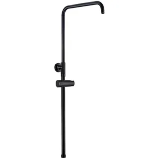 JOHO Höheverstellbare Duschstange mit Handbrausehalter Duschhalterung, Edelstahl Duschsäule Wandstange Brausearm mit Verstellbare Länge Schwarz - Schwarz
