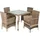 Polyrattan Sitzgruppe Gartenmöbel Set Rattan Gartenset Essgruppe Beige Braun